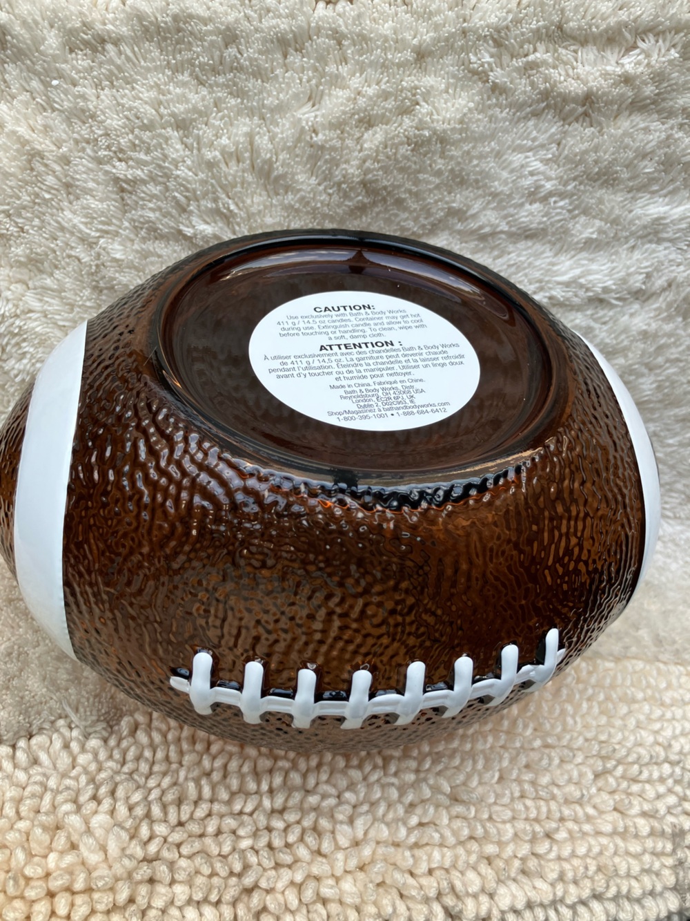 Bath and Body Works Football Three Wick Candle Holder - Picture 3 of 3